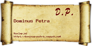 Dominus Petra névjegykártya