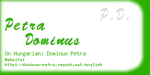 petra dominus business card